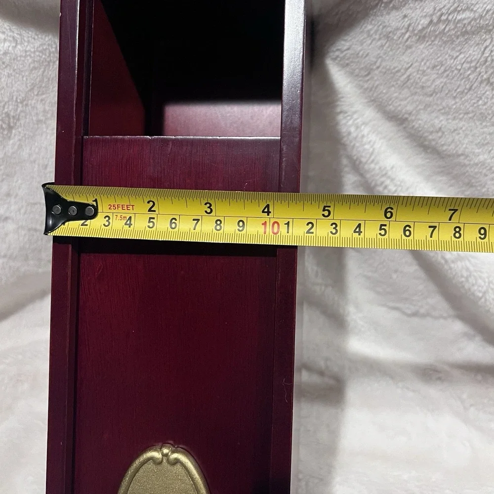 Antique Vintage Asian‎ Wood Sliding Top Box Cherry Red 14.75